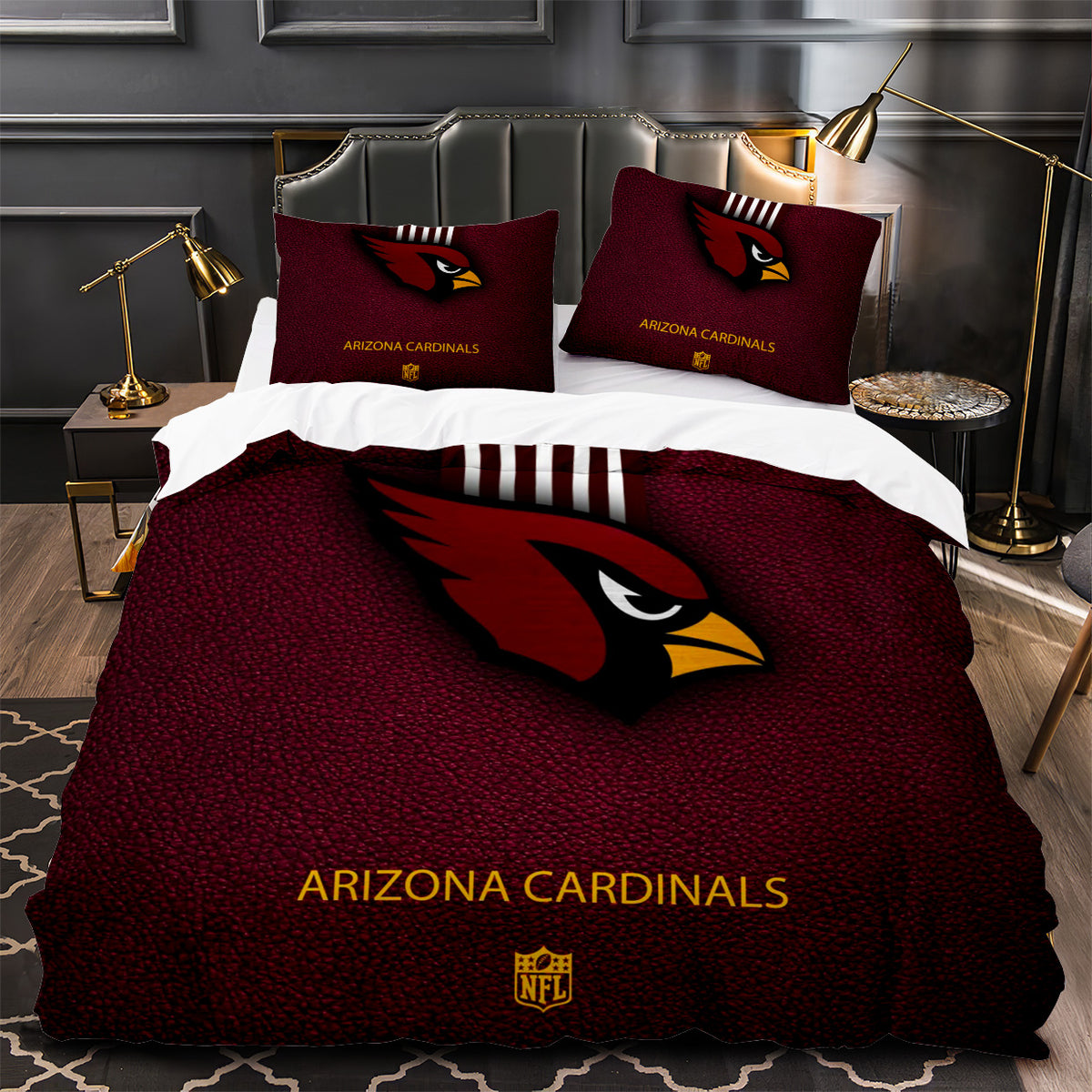 Arizona Cardinals Football Duvet Cover Quilt Case Pillowcase Bedding Set Without Filler