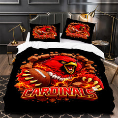 Arizona Cardinals Football Duvet Cover Quilt Case Pillowcase Bedding Set Without Filler