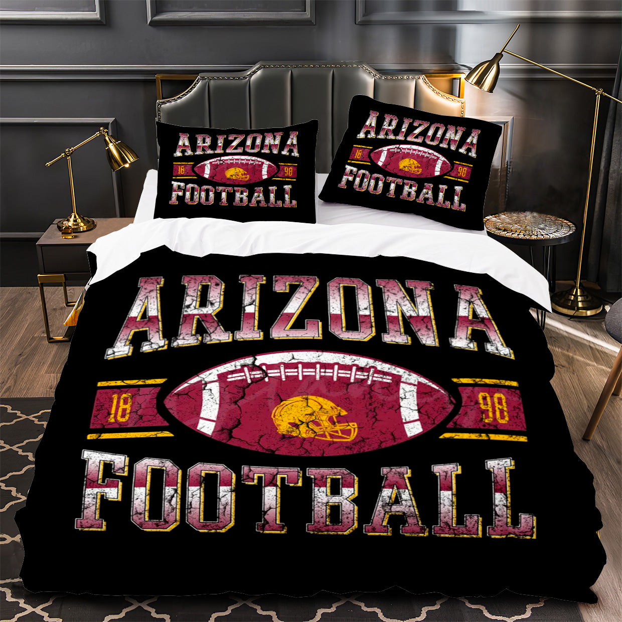 Arizona Cardinals Football Duvet Cover Quilt Case Pillowcase Bedding Set Without Filler