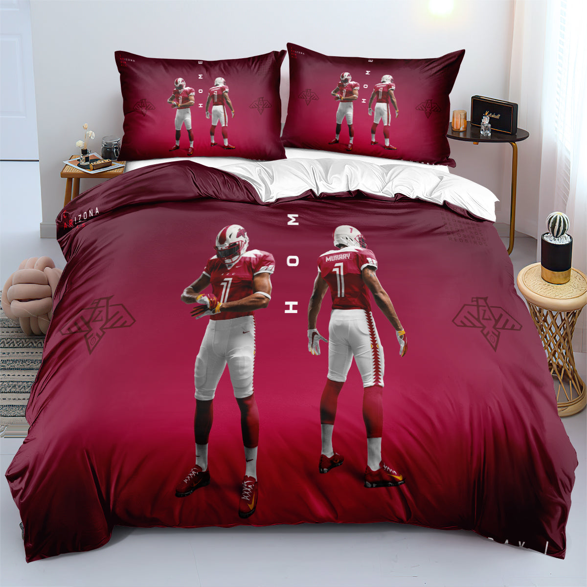 Arizona Cardinals Football Team  Duvet Cover Quilt Cover Pillowcase Bedding Set