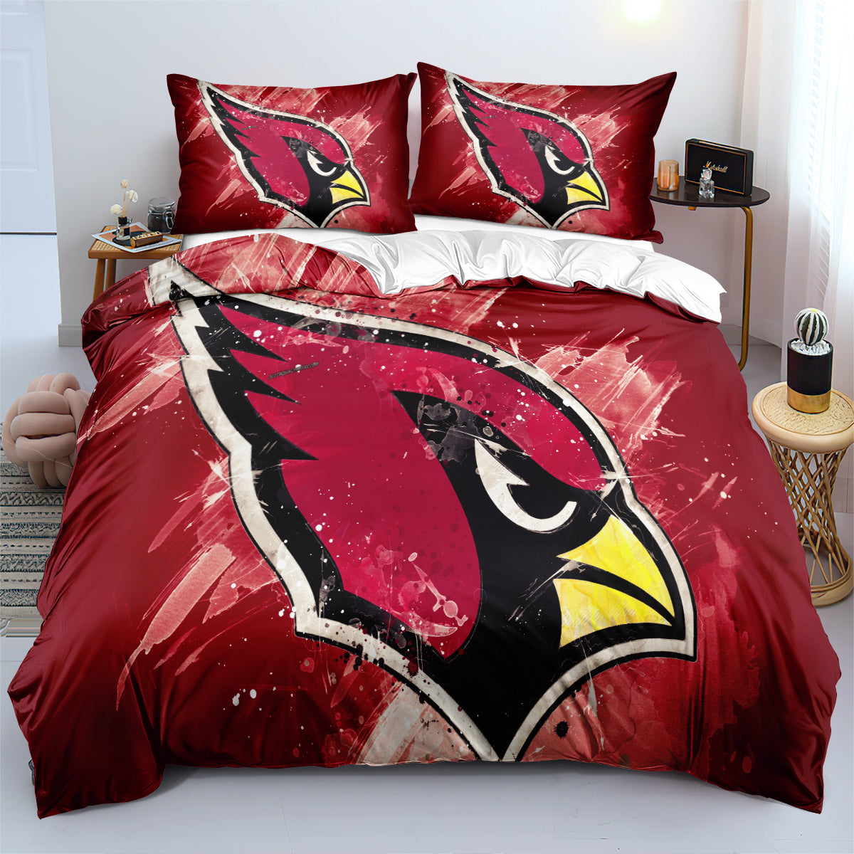 Arizona Cardinals Football Team  Duvet Cover Quilt Cover Pillowcase Bedding Set