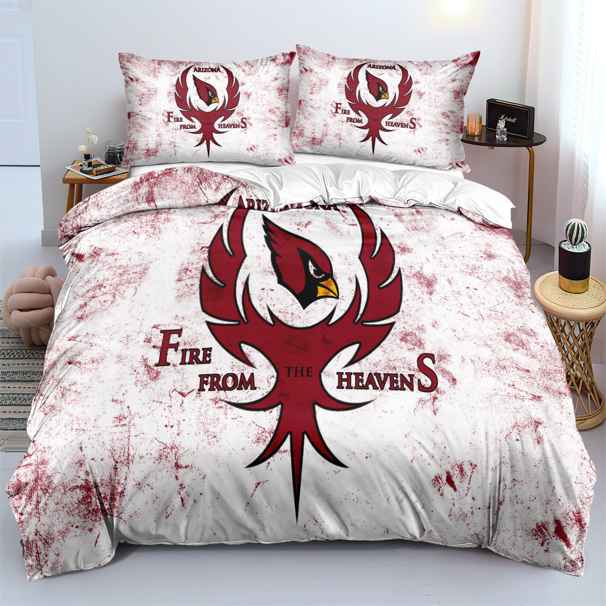 Arizona Cardinals Football Team  Duvet Cover Quilt Cover Pillowcase Bedding Set