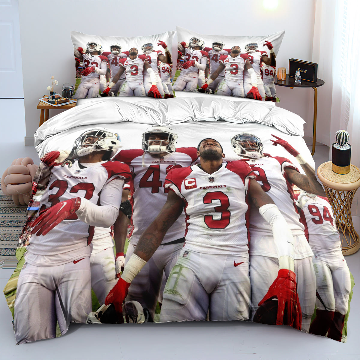 Arizona Cardinals Football Team  Duvet Cover Quilt Cover Pillowcase Bedding Set