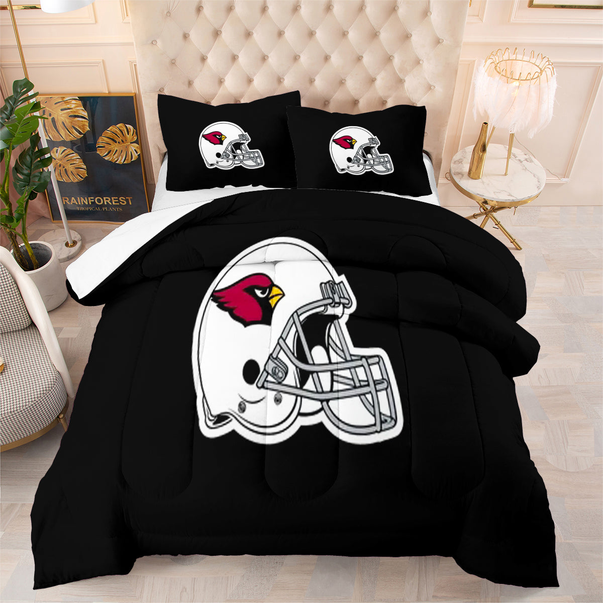 Arizona Cardinals Football Team Comforter Pillowcase Sets Blanket All Season Reversible Quilted Duvet