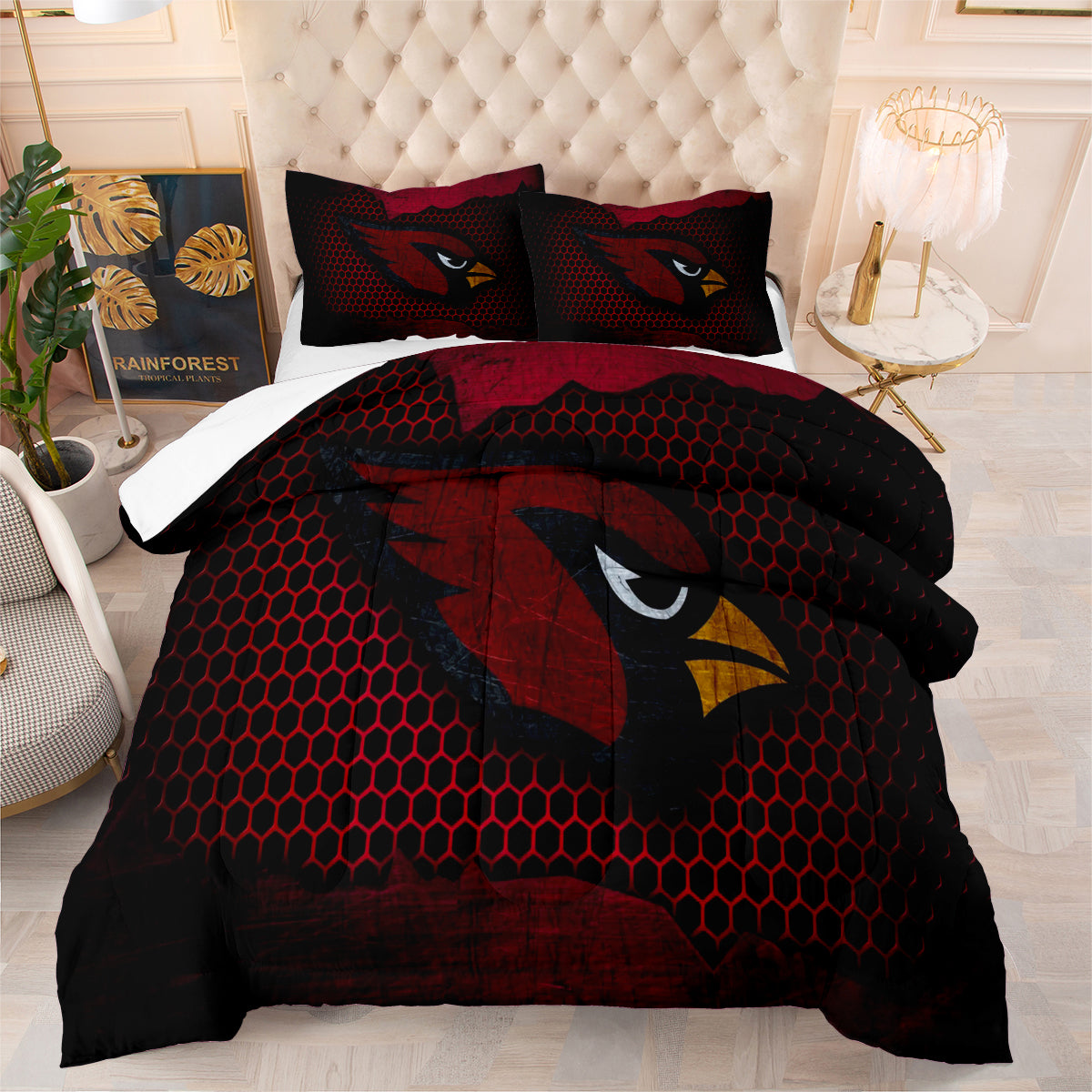 Arizona Cardinals Football Team Comforter Pillowcase Sets Blanket All Season Reversible Quilted Duvet