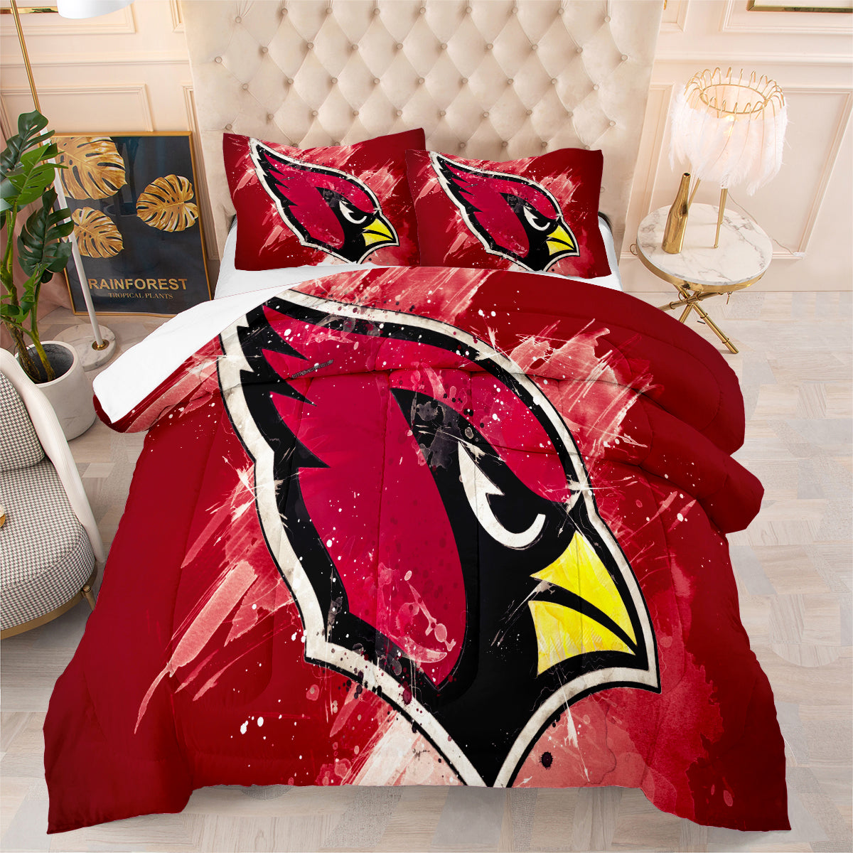 Arizona Cardinals Football Team Comforter Pillowcase Sets Blanket All Season Reversible Quilted Duvet