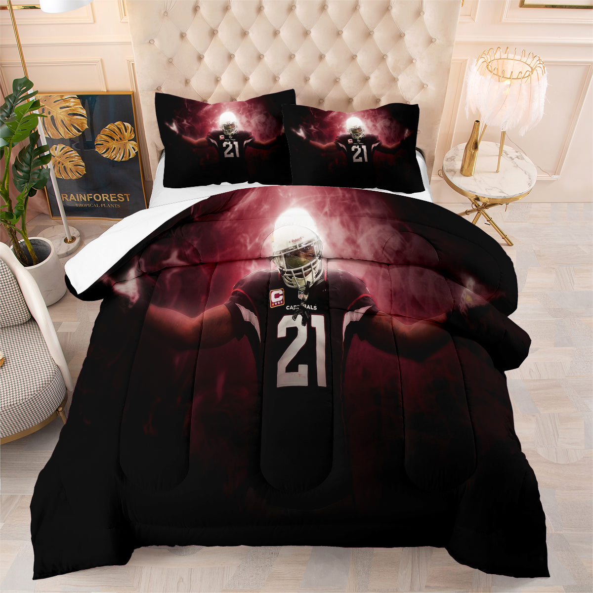 Arizona Cardinals Football Team Comforter Pillowcase Sets Blanket All Season Reversible Quilted Duvet