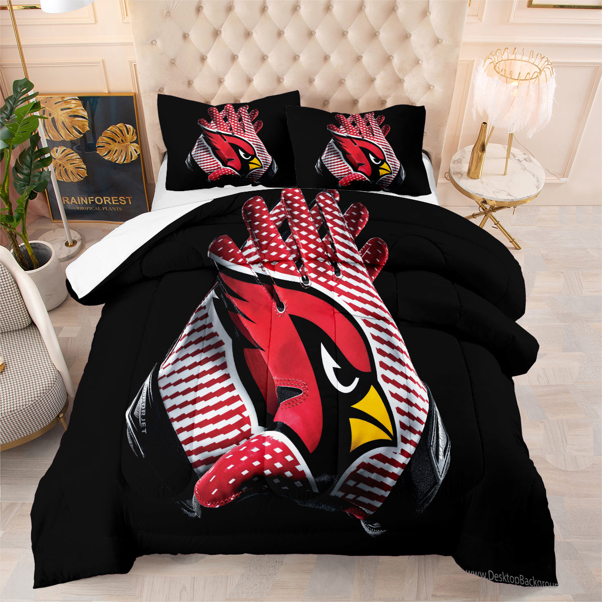 Arizona Cardinals Football Team Comforter Pillowcase Sets Blanket All Season Reversible Quilted Duvet