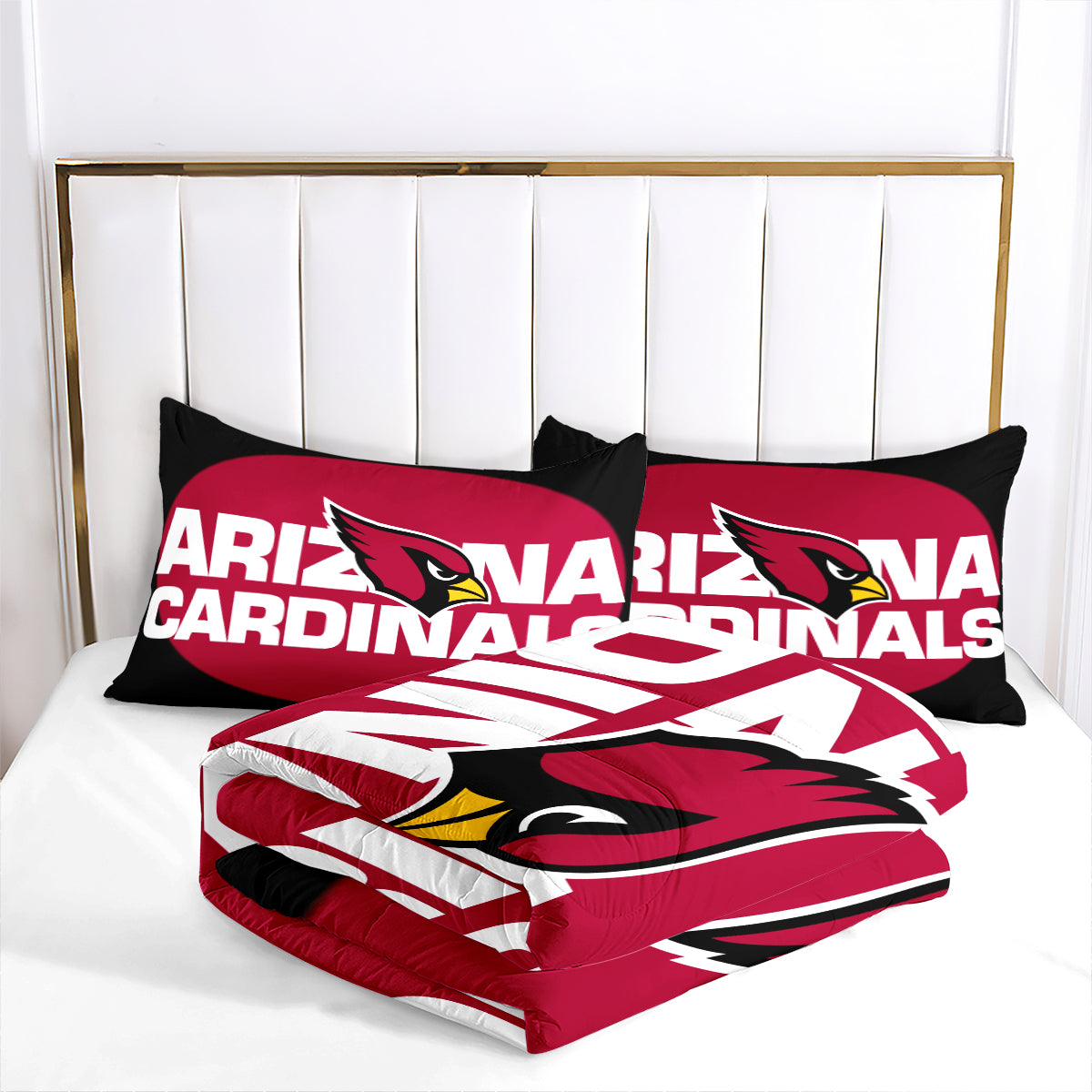 Arizona Cardinals Football Team Comforter Pillowcase Sets Blanket All Season Reversible Quilted Duvet