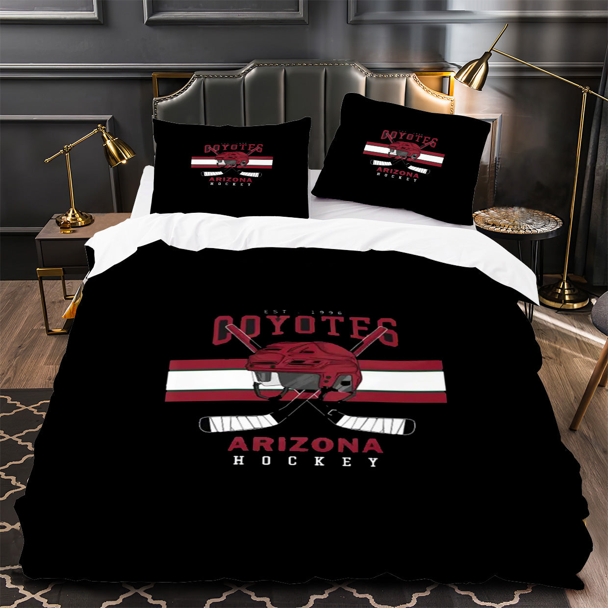 Arizona Coyotes Hockey Duvet Cover Quilt Case Pillowcase Bedding Set Without Filler