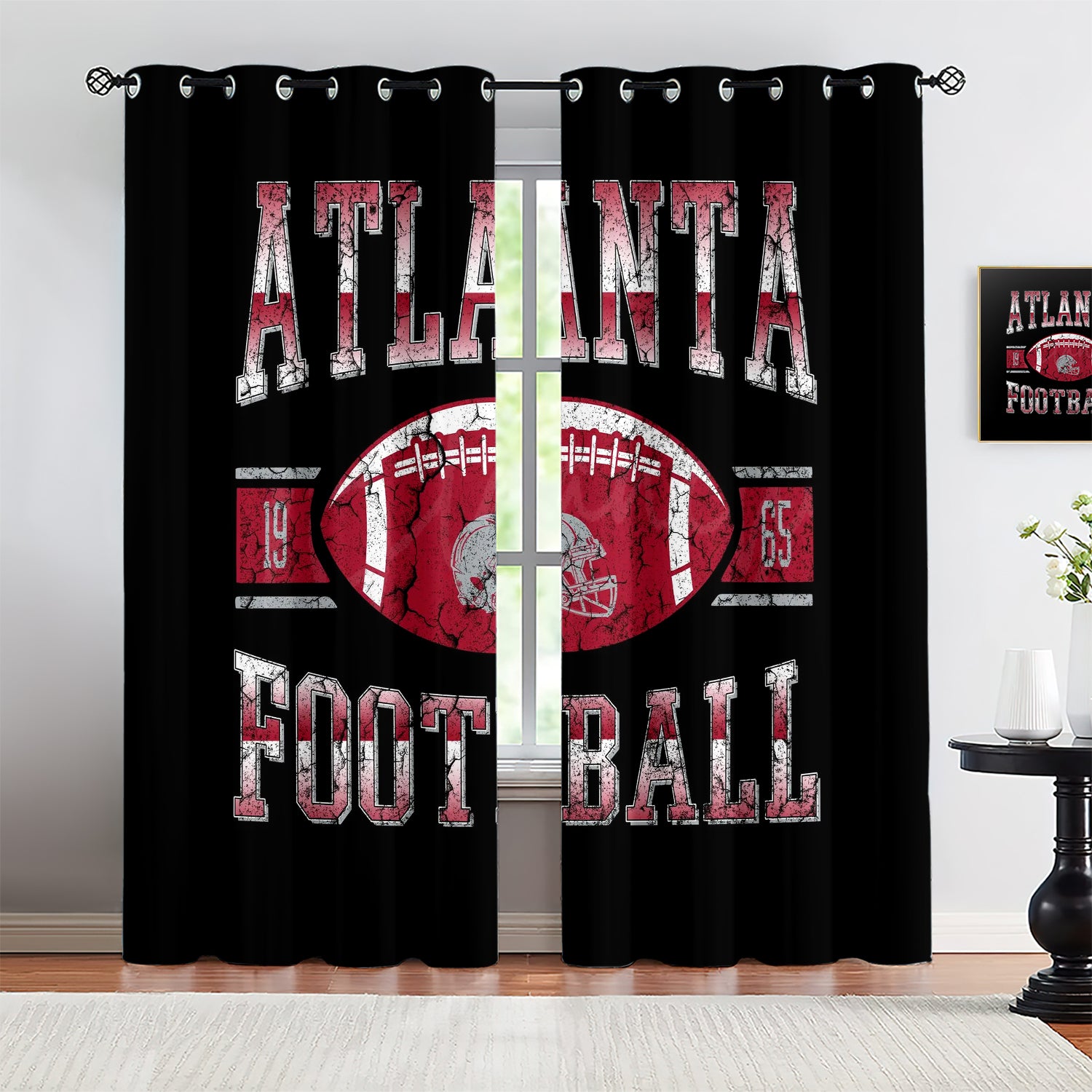 Atlanta Falcons Blackout Curtains Drapes For Window Treatment Set