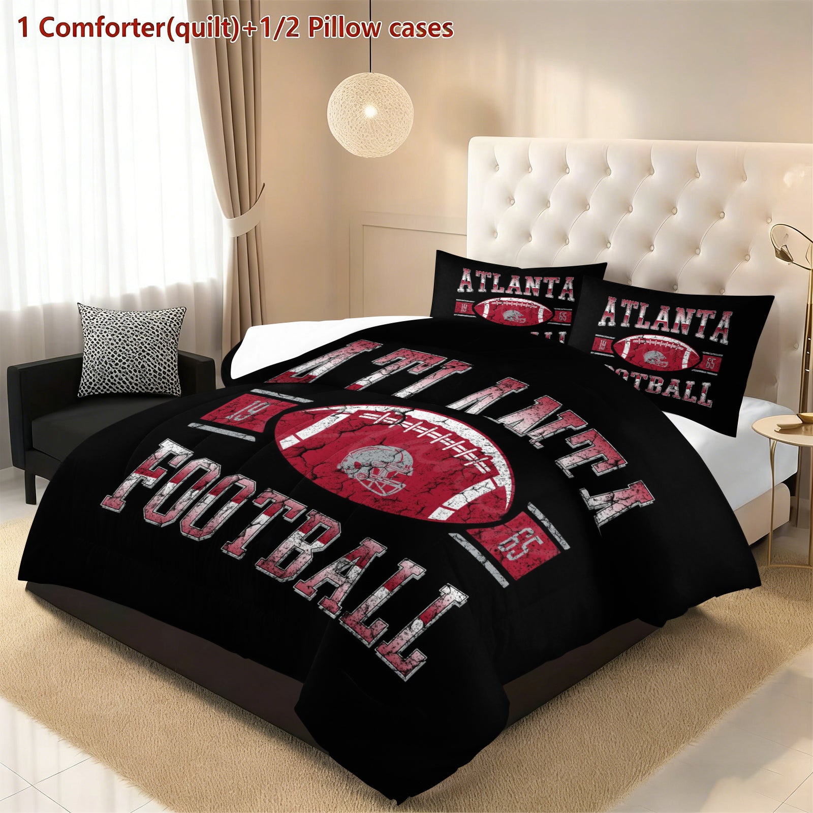 Atlanta Falcons Comforter Pillowcase Sets Blanket All Season Reversible Quilted Duvet