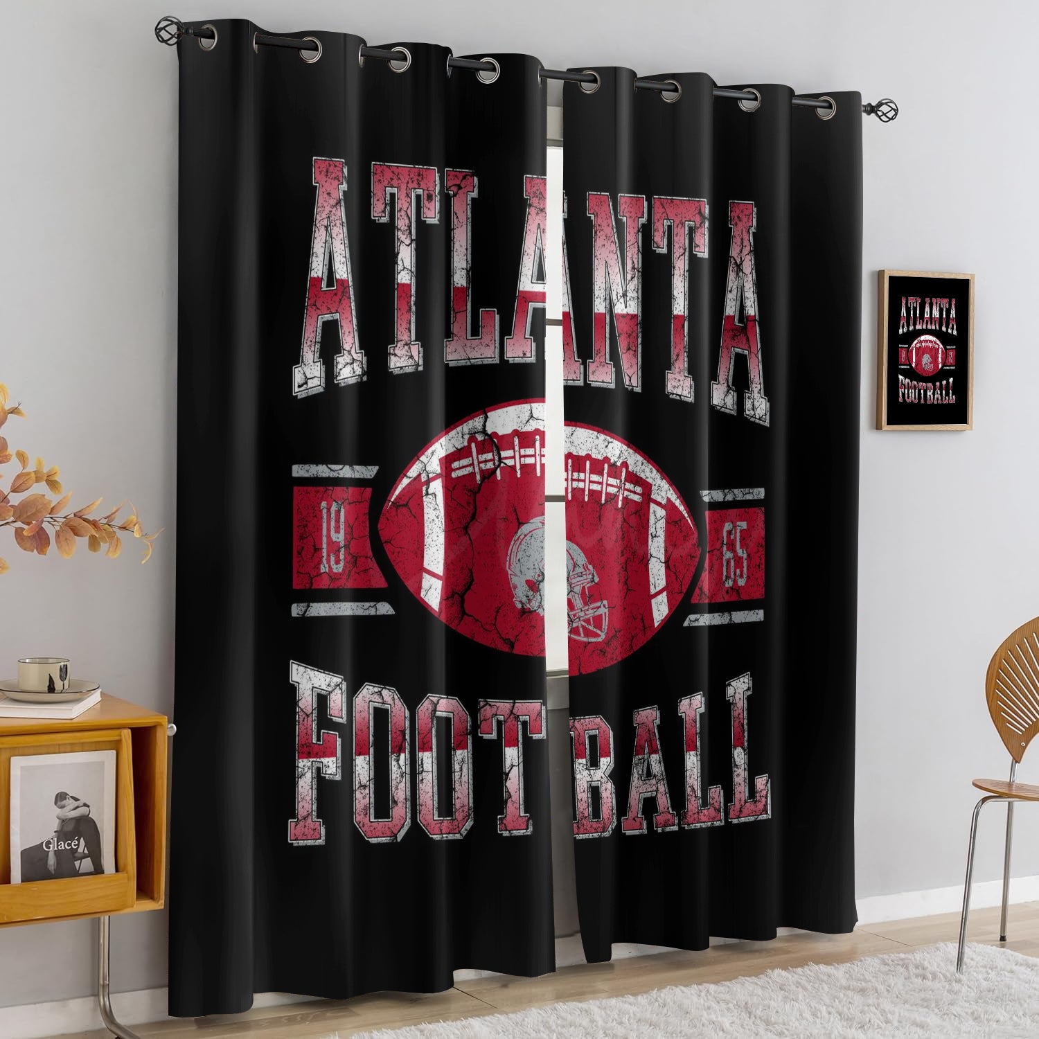 Atlanta Falcons Blackout Curtains Drapes For Window Treatment Set