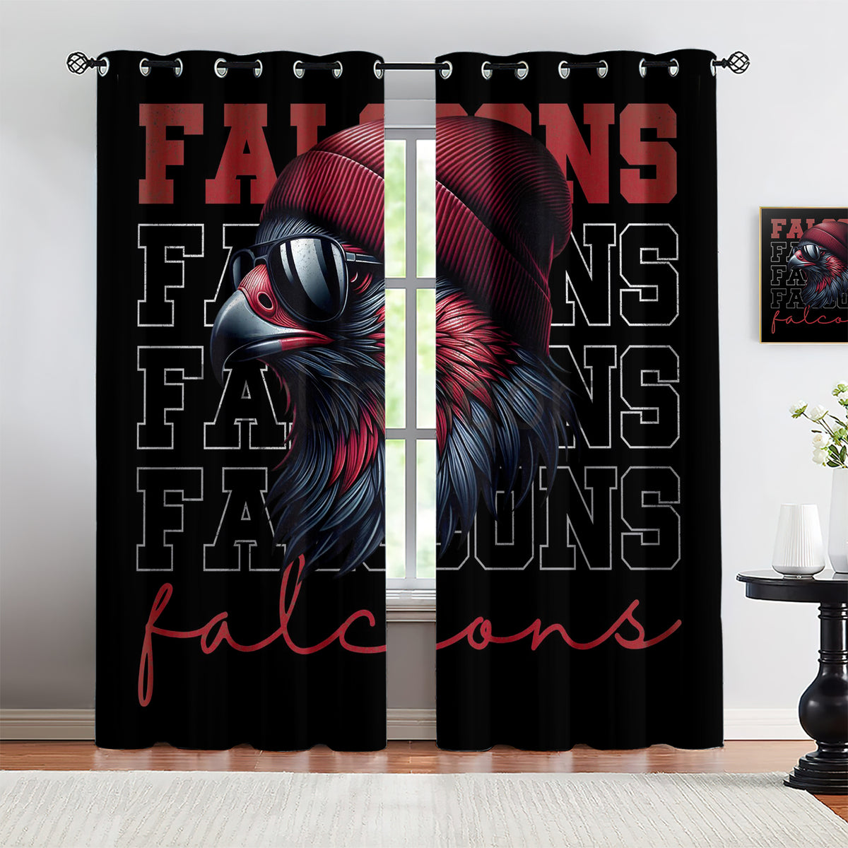Atlanta Falcons Blackout Curtains Drapes For Window Treatment Set