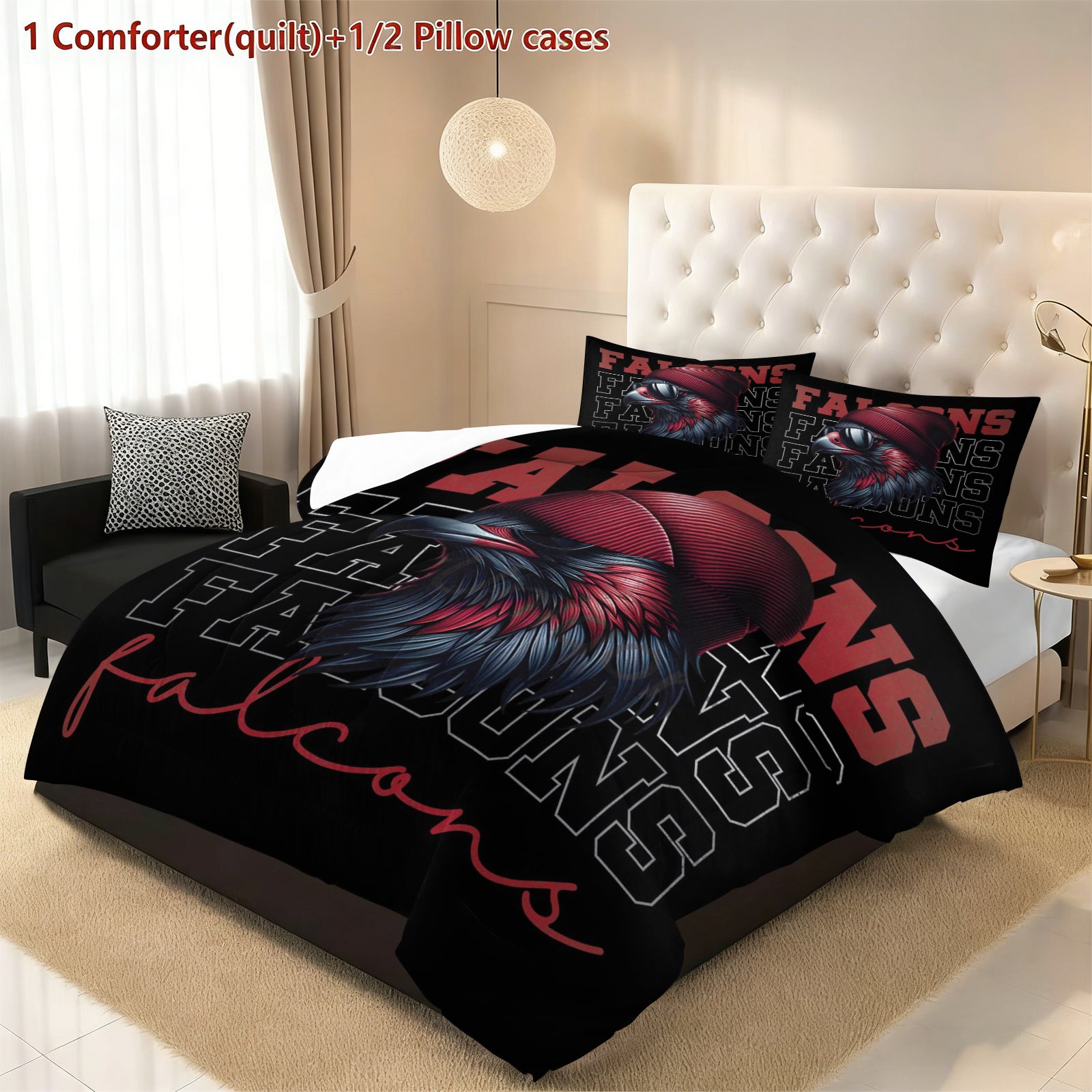 Atlanta Falcons Comforter Pillowcase Sets Blanket All Season Reversible Quilted Duvet