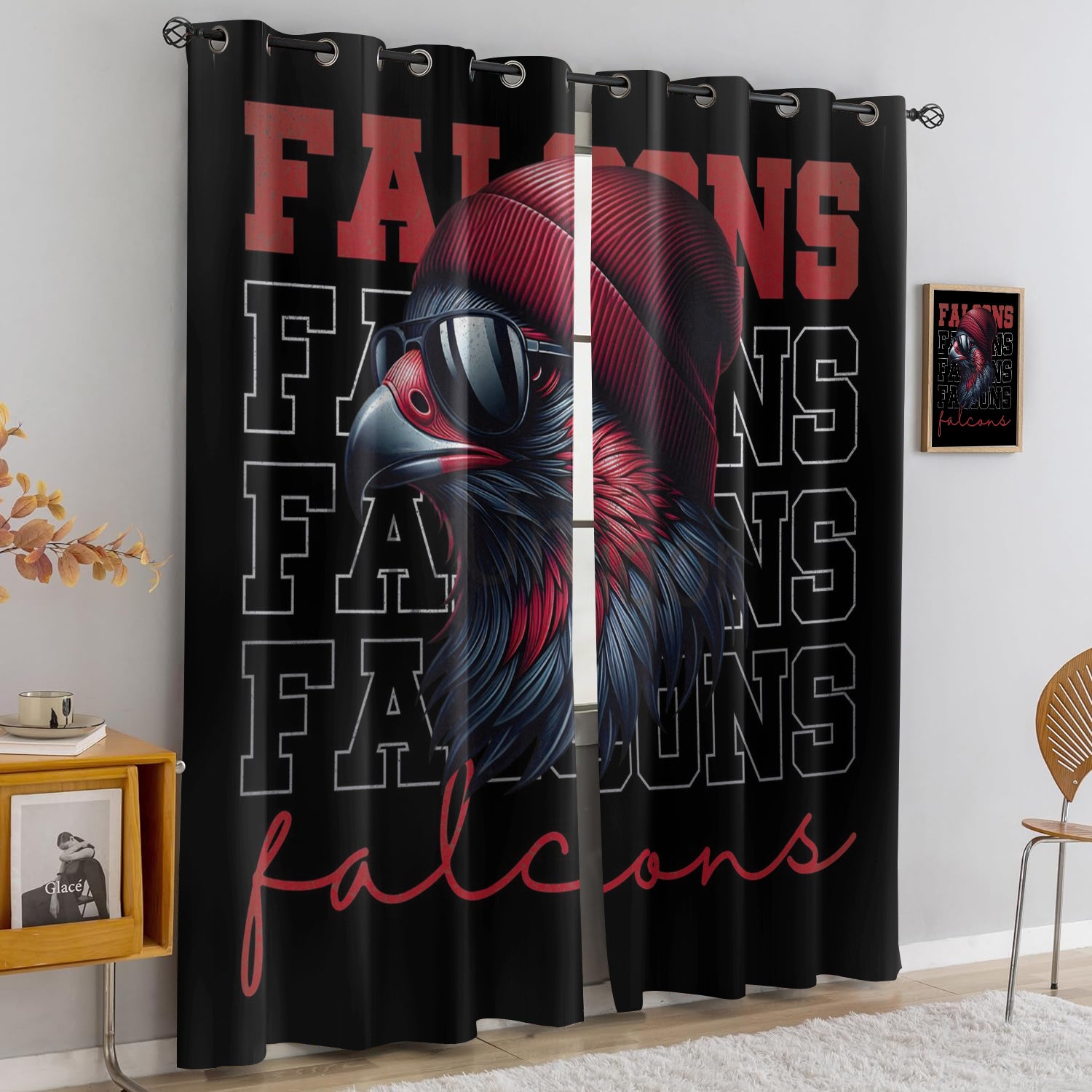 Atlanta Falcons Blackout Curtains Drapes For Window Treatment Set