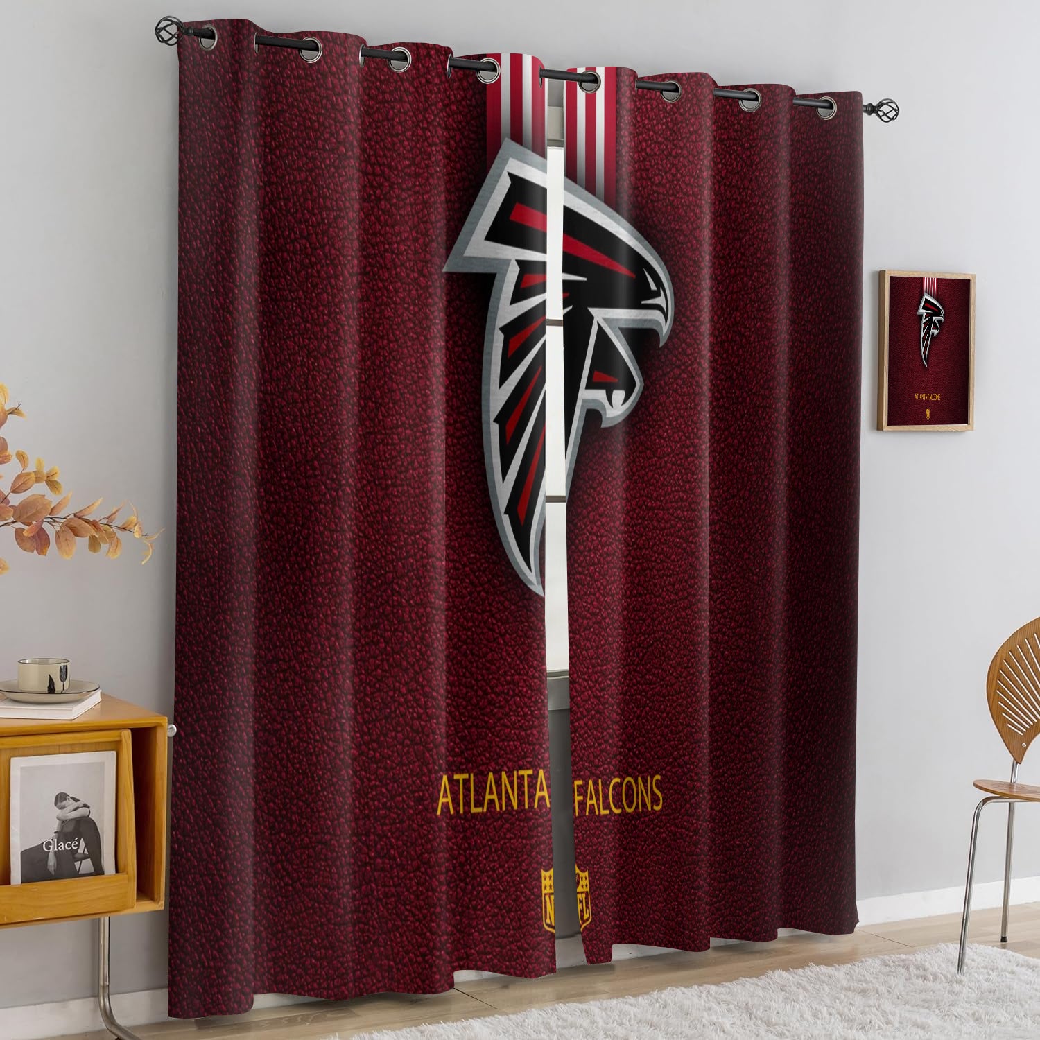 Atlanta Falcons Blackout Curtains Drapes For Window Treatment Set