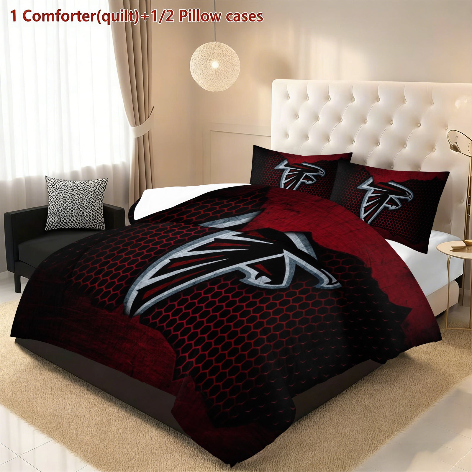 Atlanta Falcons Comforter Pillowcase Sets Blanket All Season Reversible Quilted Duvet
