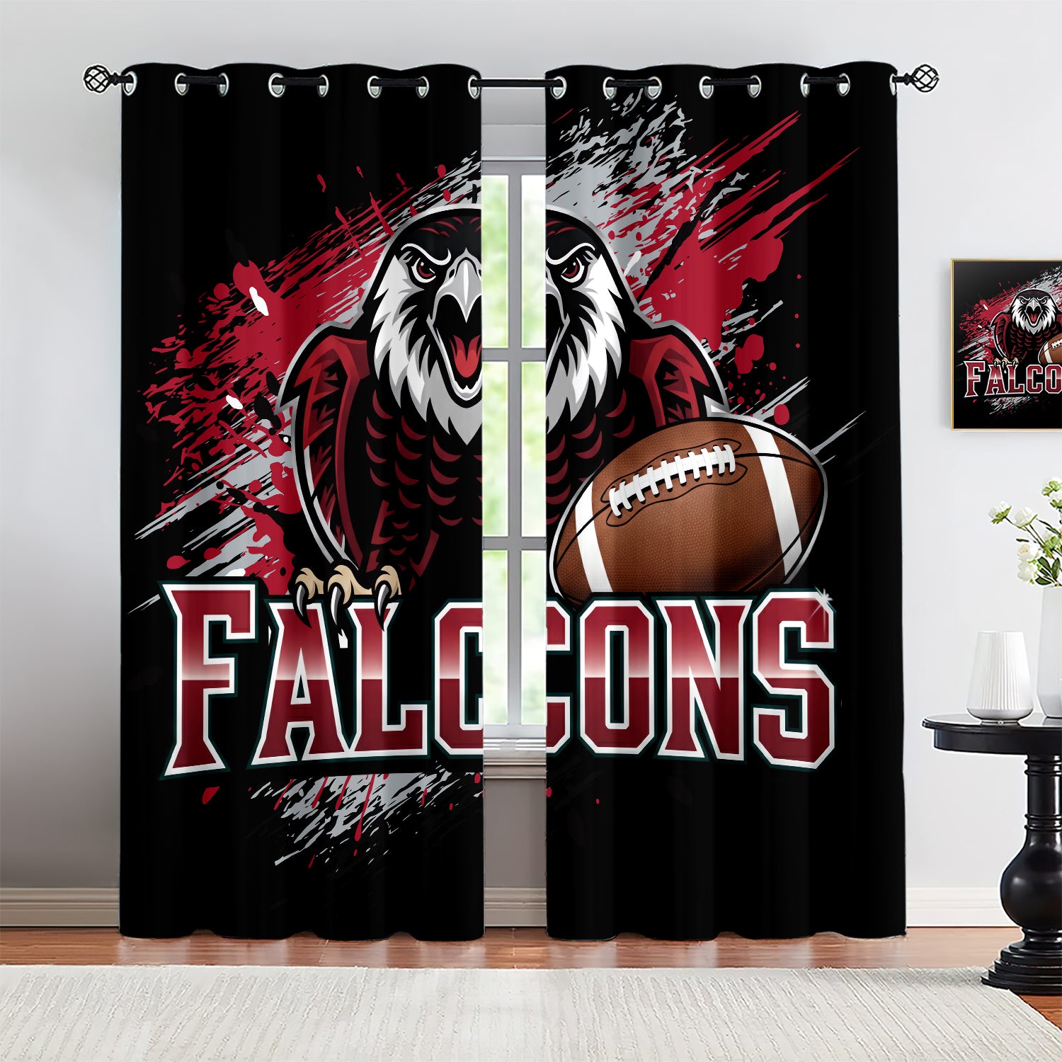Atlanta Falcons Blackout Curtains Drapes For Window Treatment Set