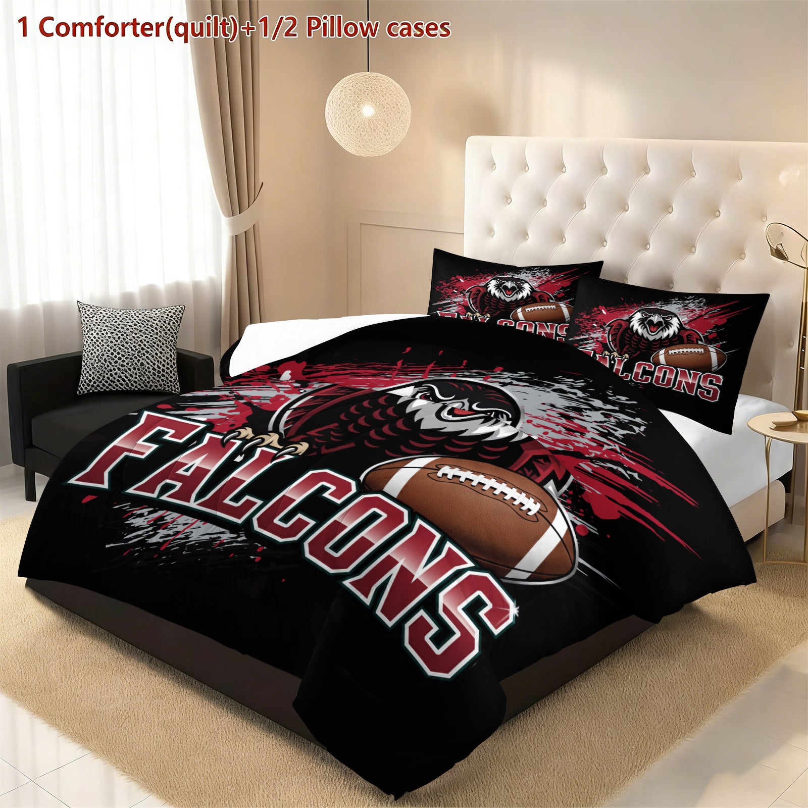 Atlanta Falcons Comforter Pillowcase Sets Blanket All Season Reversible Quilted Duvet