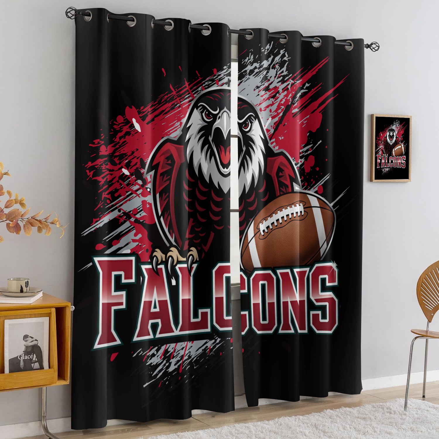 Atlanta Falcons Blackout Curtains Drapes For Window Treatment Set