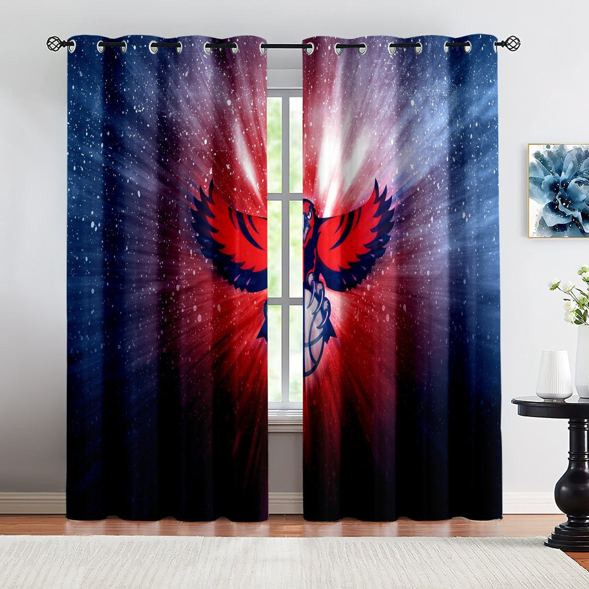 Atlanta Basketball Hawks Blackout Curtains Drapes For Window Treatment Set