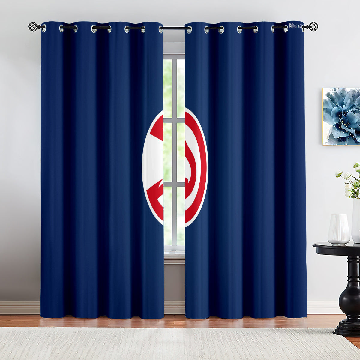 Atlanta Basketball Hawks Blackout Curtains Drapes For Window Treatment Set