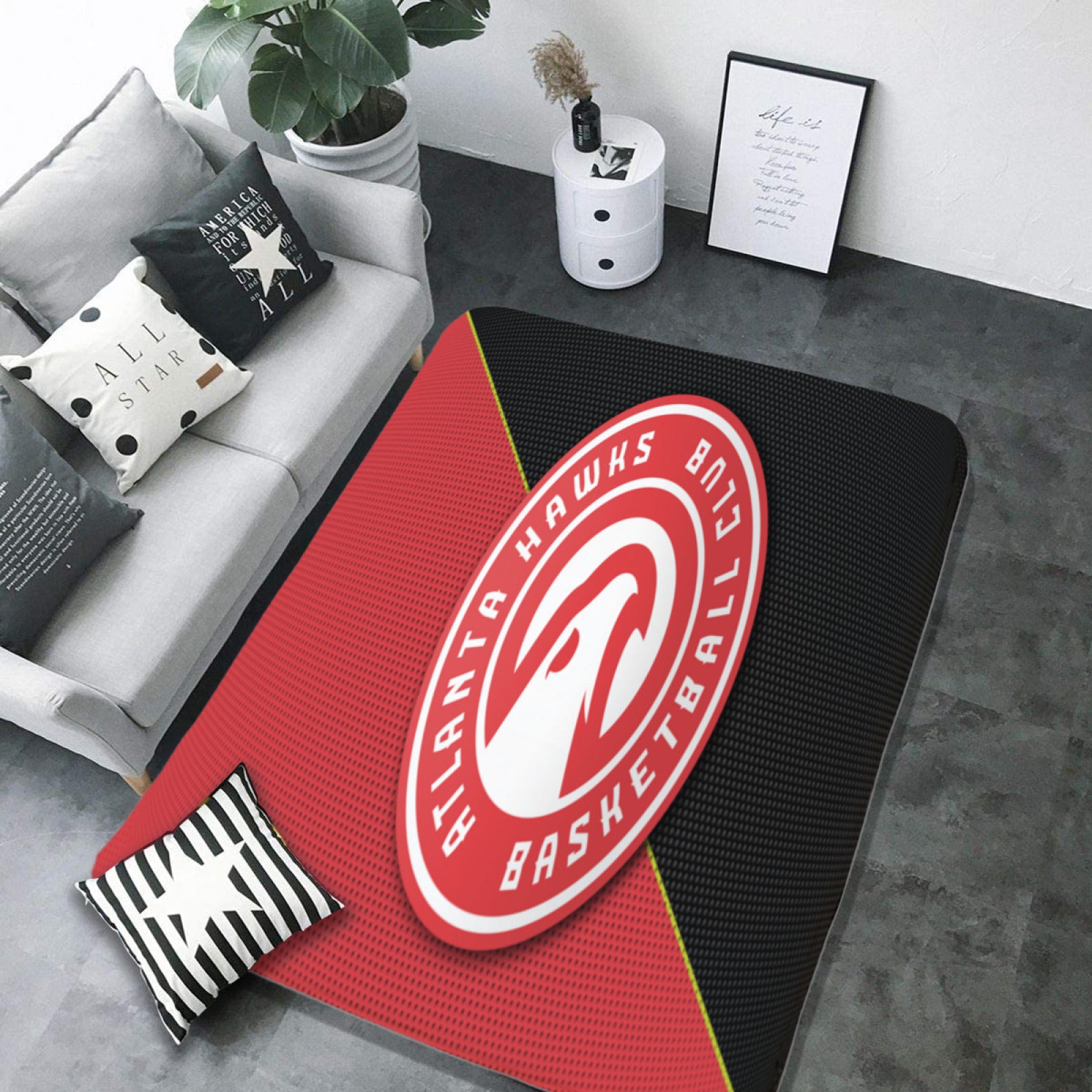 Atlanta Basketball Hawks Carpet Living Room Bedroom Mats Kitchen Bathroom Rugs