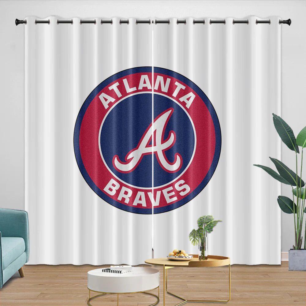 Atlanta Braves Blackout Curtain for Living Room Bedroom Window Treatment