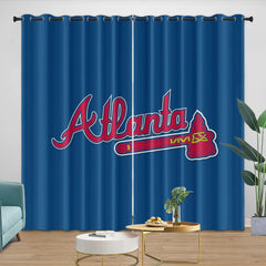 Atlanta Braves Blackout Curtain for Living Room Bedroom Window Treatment