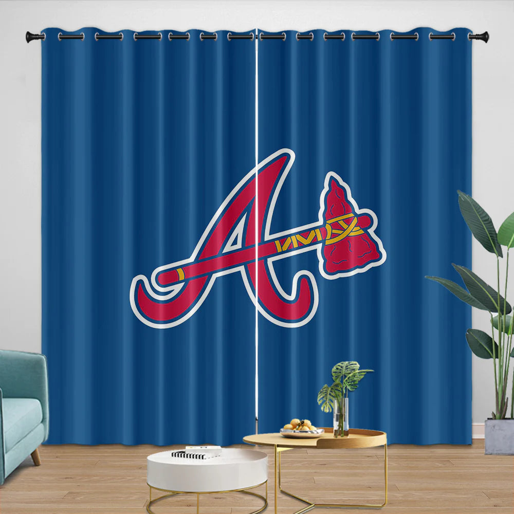 Atlanta Braves Blackout Curtain for Living Room Bedroom Window Treatment