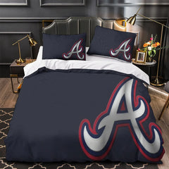 Atlanta Braves Duvet Cover Quilt Case Pillowcase Bedding Set Without Filler