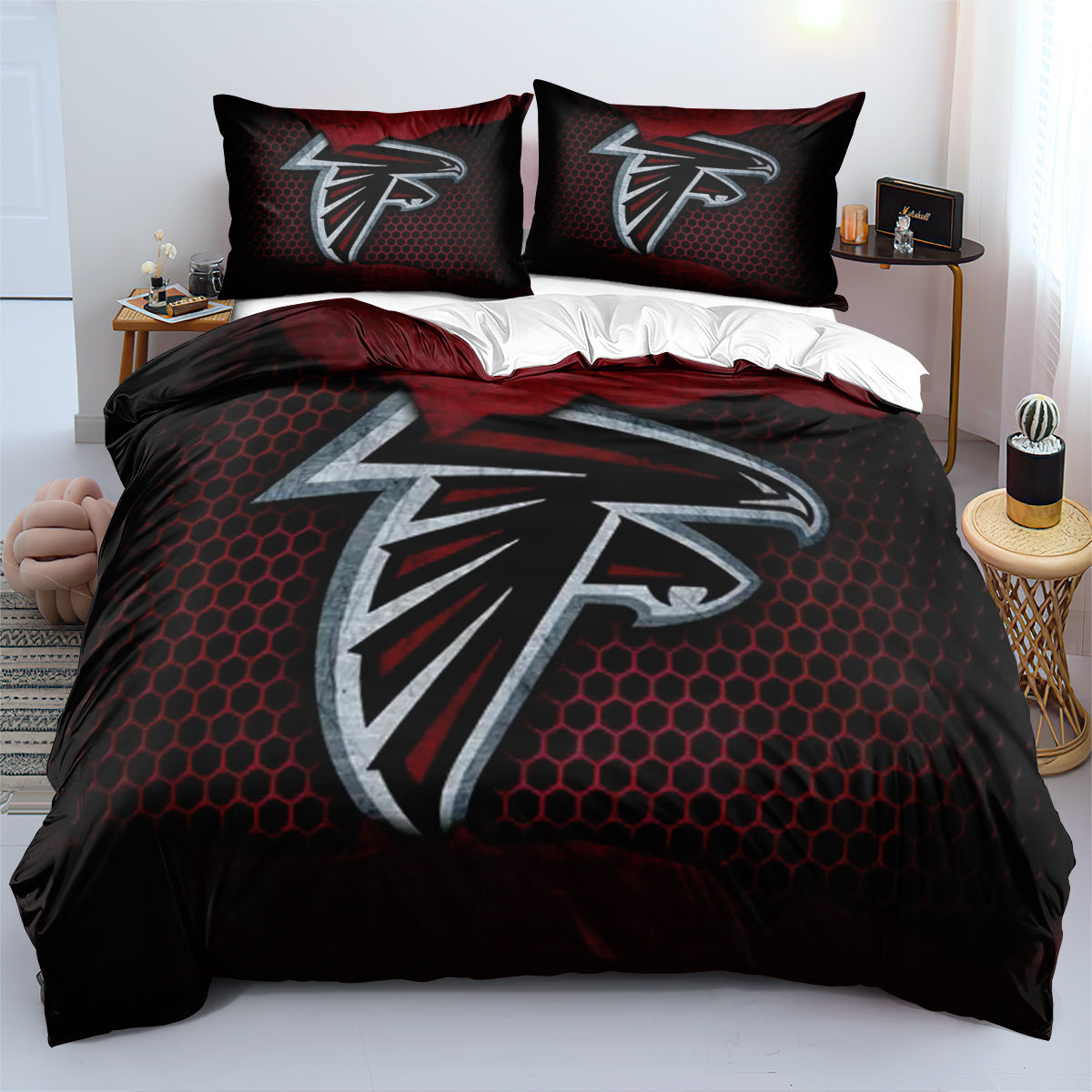 Atlanta Falcons Football Team Duvet Cover Quilt Cover Pillowcase Bedding Set Bedroom Decor