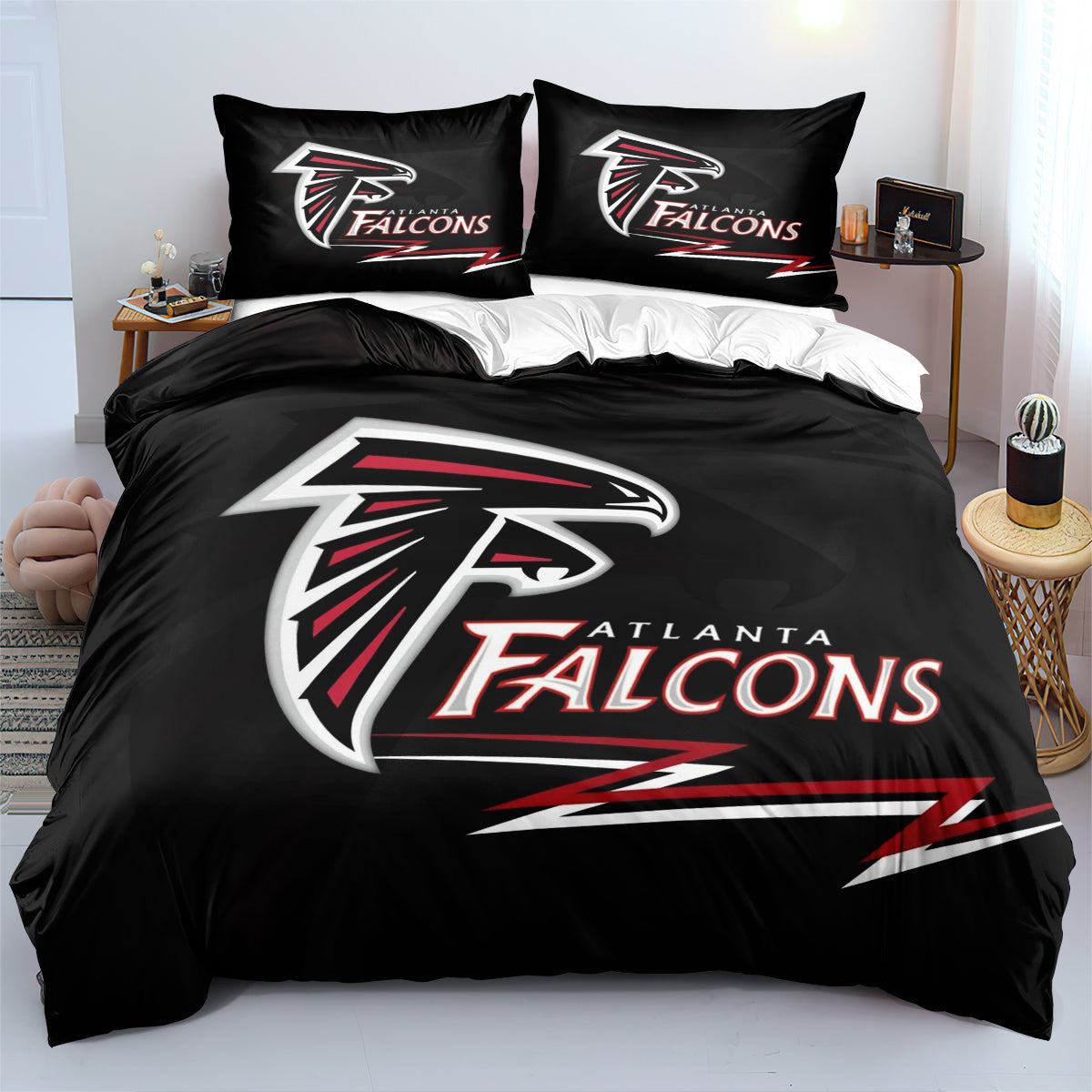 Atlanta Falcons Football Team Duvet Cover Quilt Cover Pillowcase Bedding Set Bedroom Decor