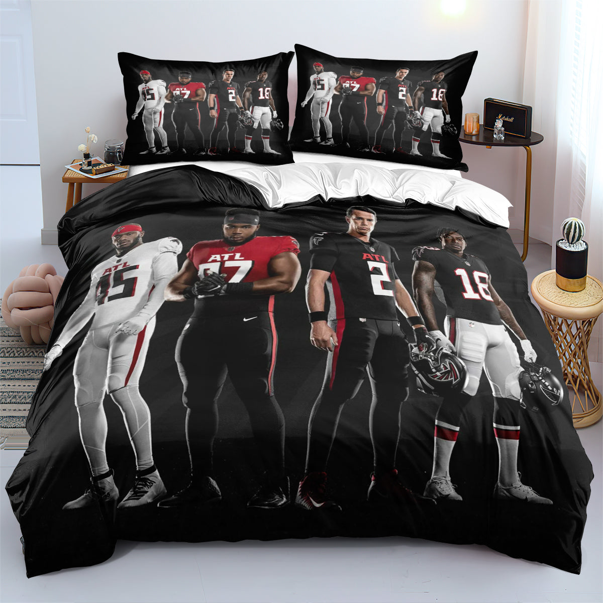 Atlanta Falcons Football Team Duvet Cover Quilt Cover Pillowcase Bedding Set Bedroom Decor