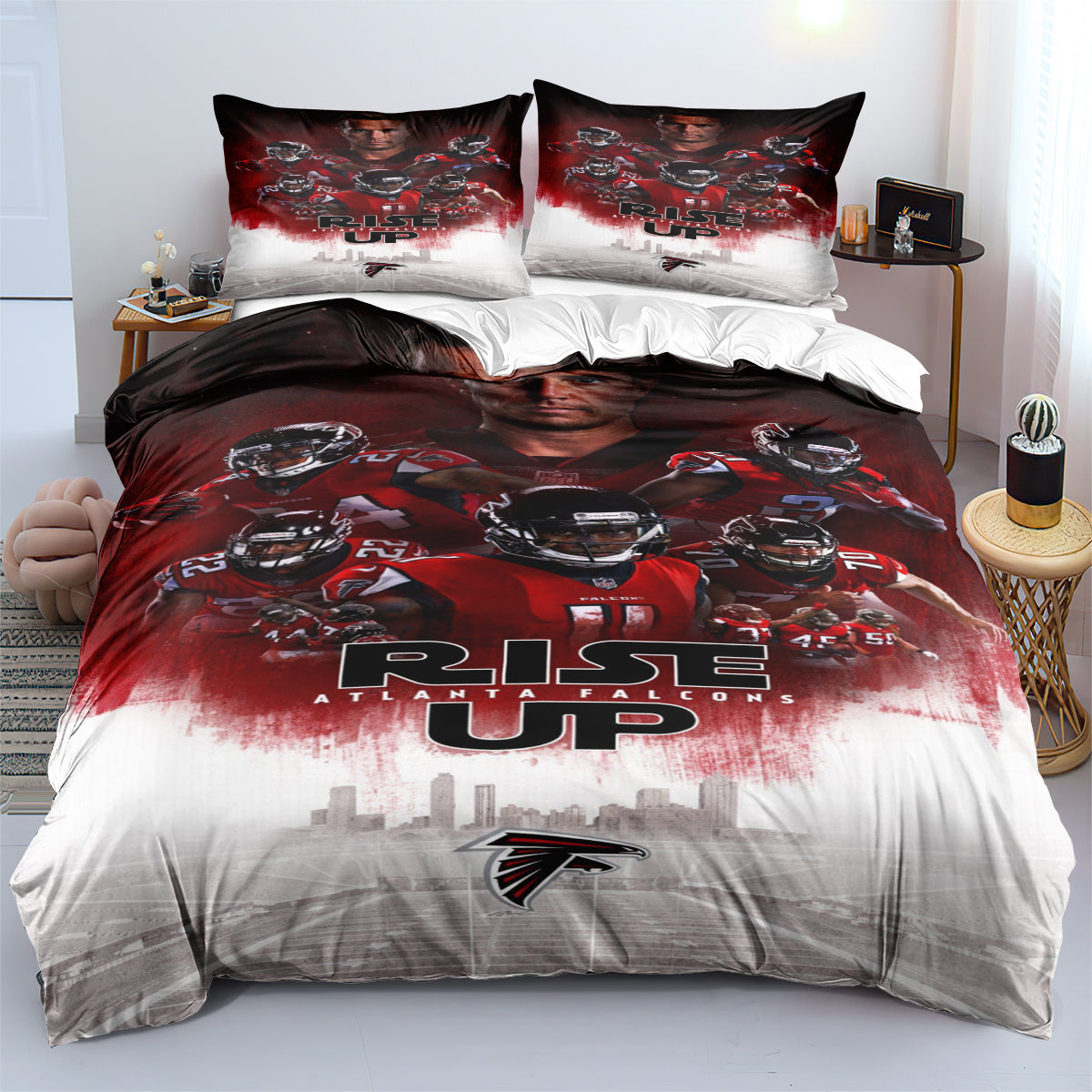 Atlanta Falcons Football Team Duvet Cover Quilt Cover Pillowcase Bedding Set Bedroom Decor