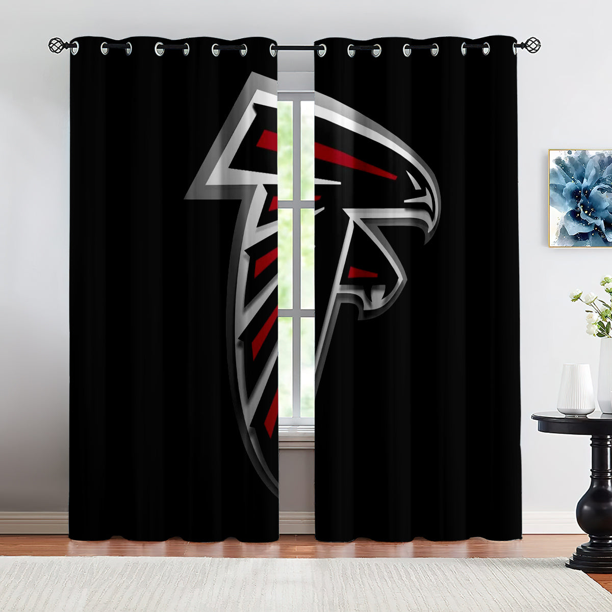 Atlanta Falcons Football Team Blackout Curtains Drapes For Window Treatment Set