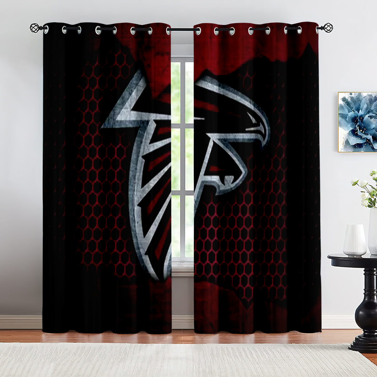 Atlanta Falcons Football Team Blackout Curtains Drapes For Window Treatment Set