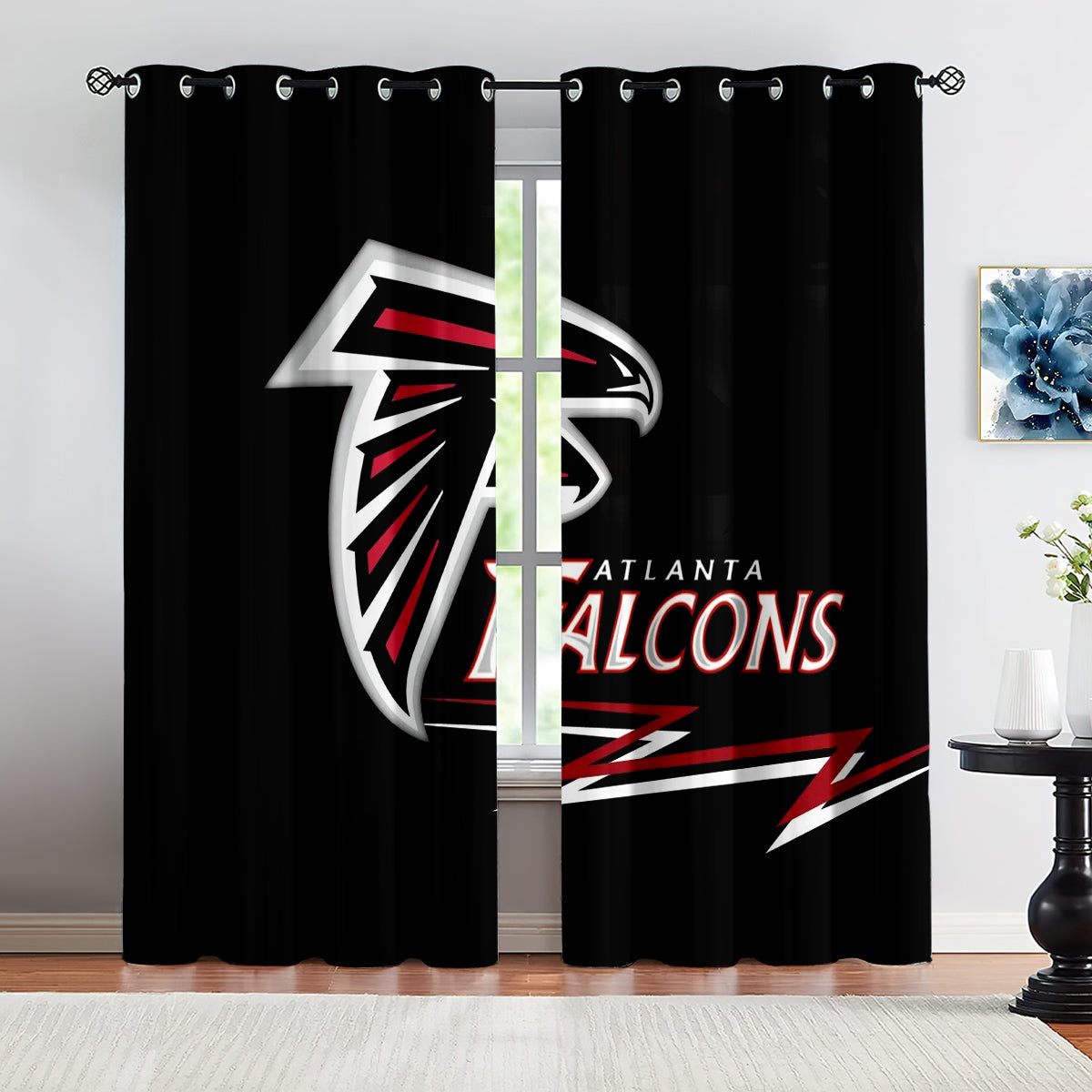 Atlanta Falcons Football Team Blackout Curtains Drapes For Window Treatment Set