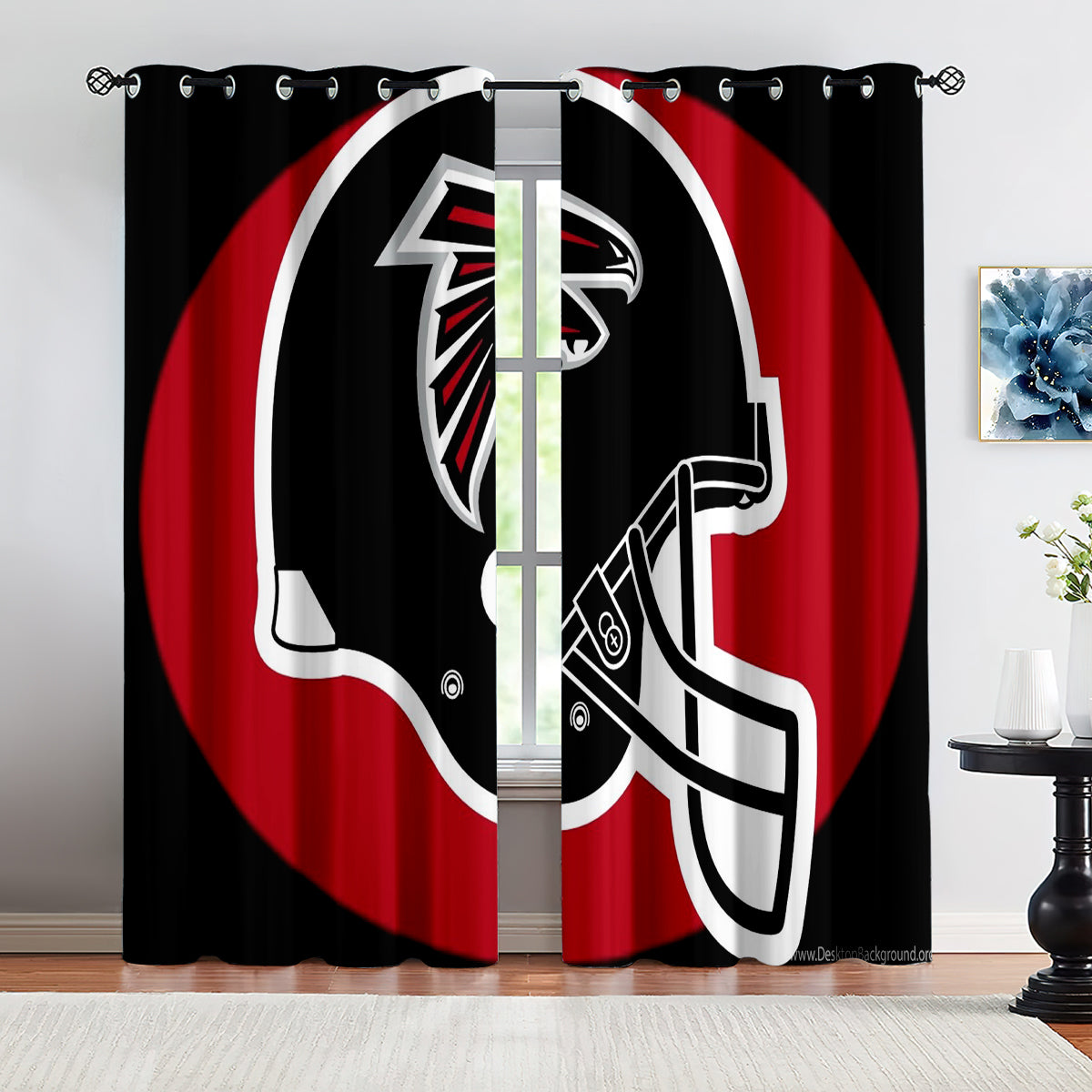 Atlanta Falcons Football Team Blackout Curtains Drapes For Window Treatment Set