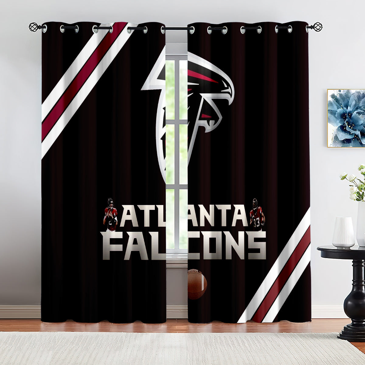 Atlanta Falcons Football Team Blackout Curtains Drapes For Window Treatment Set