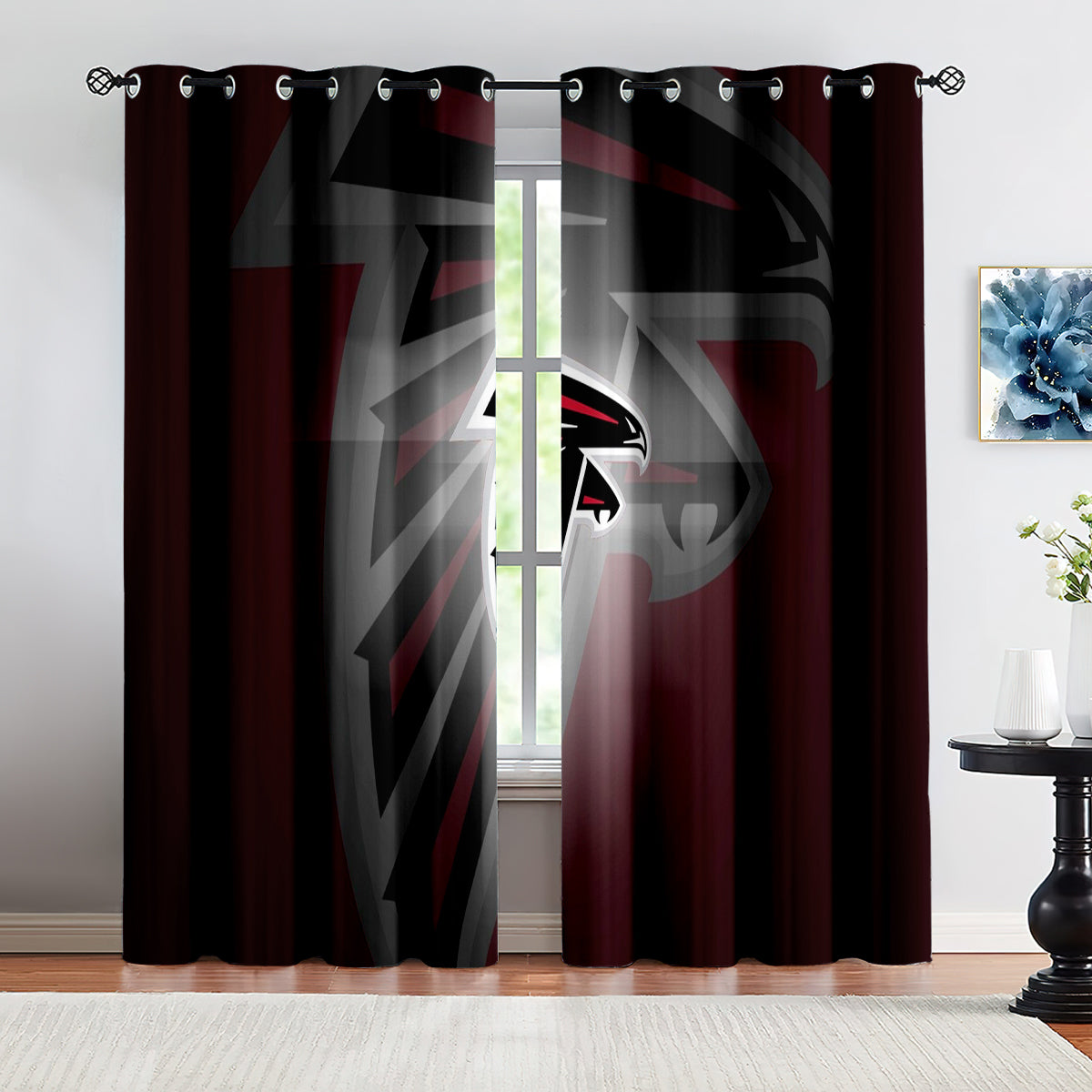 Atlanta Falcons Football Team Blackout Curtains Drapes For Window Treatment Set