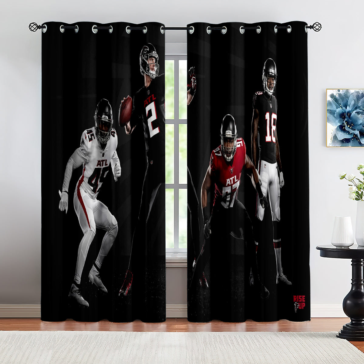 Atlanta Falcons Football Team Blackout Curtains Drapes For Window Treatment Set