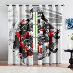 Atlanta Falcons Football Team Blackout Curtains Drapes For Window Treatment Set