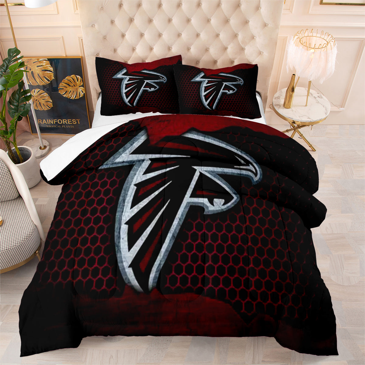 Atlanta Falcons Football Team Comforter Pillowcase Sets Blanket All Season Reversible Quilted Duvet