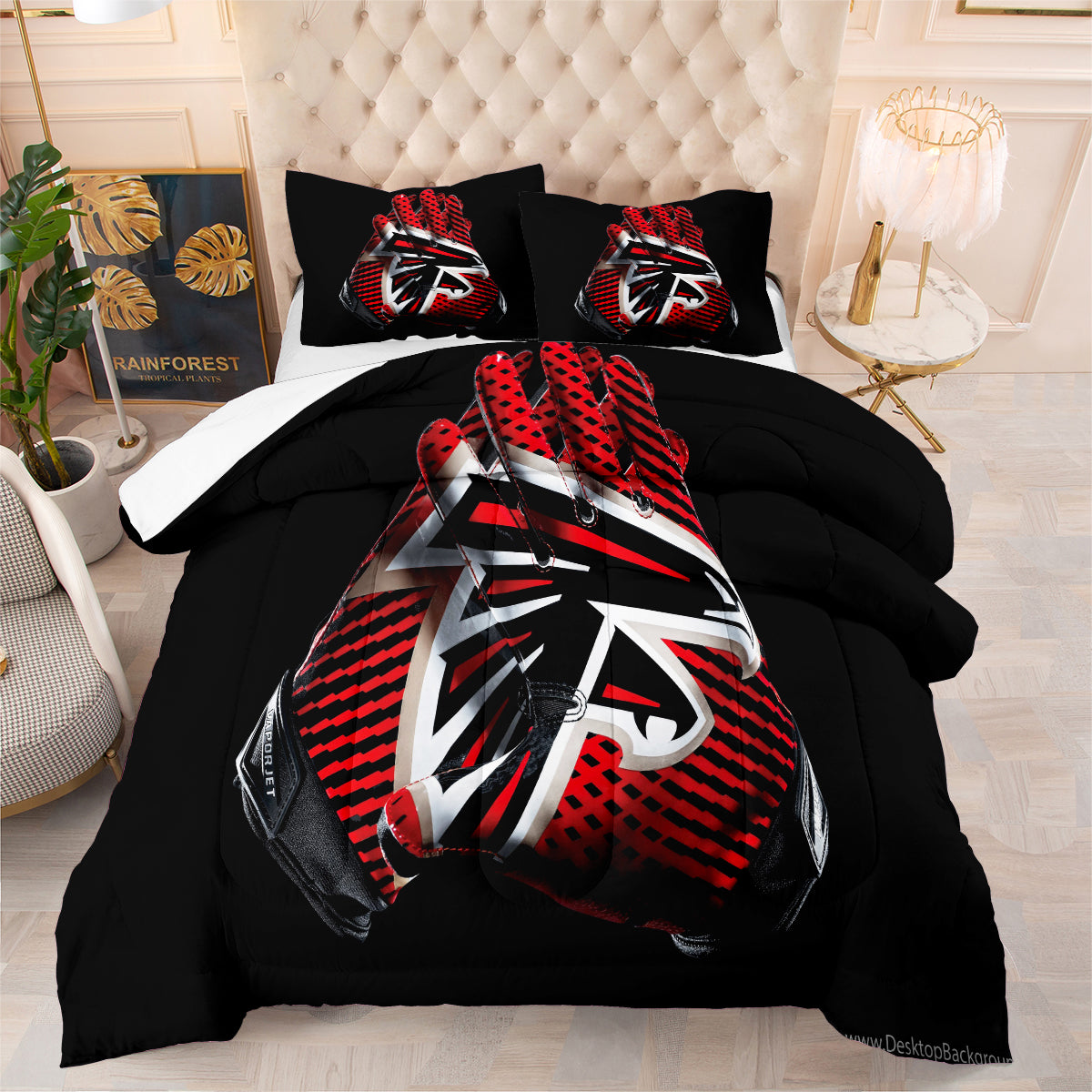 Atlanta Falcons Football Team Comforter Pillowcase Sets Blanket All Season Reversible Quilted Duvet