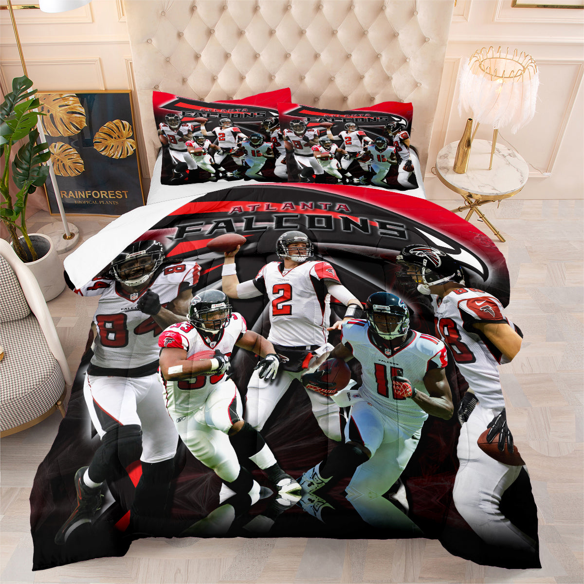 Atlanta Falcons Football Team Comforter Pillowcase Sets Blanket All Season Reversible Quilted Duvet