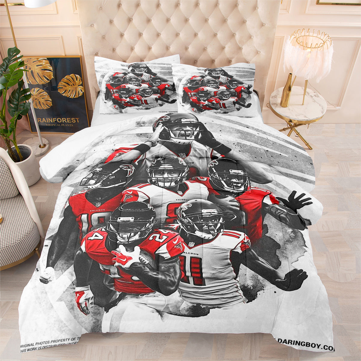 Atlanta Falcons Football Team Comforter Pillowcase Sets Blanket All Season Reversible Quilted Duvet