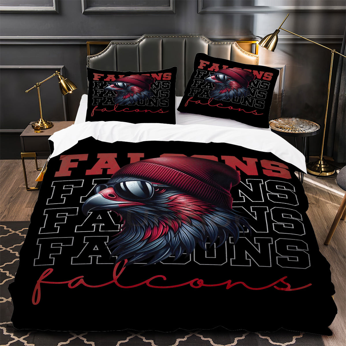 Atlanta Falcons Football Duvet Cover Quilt Case Pillowcase Bedding Set Without Filler