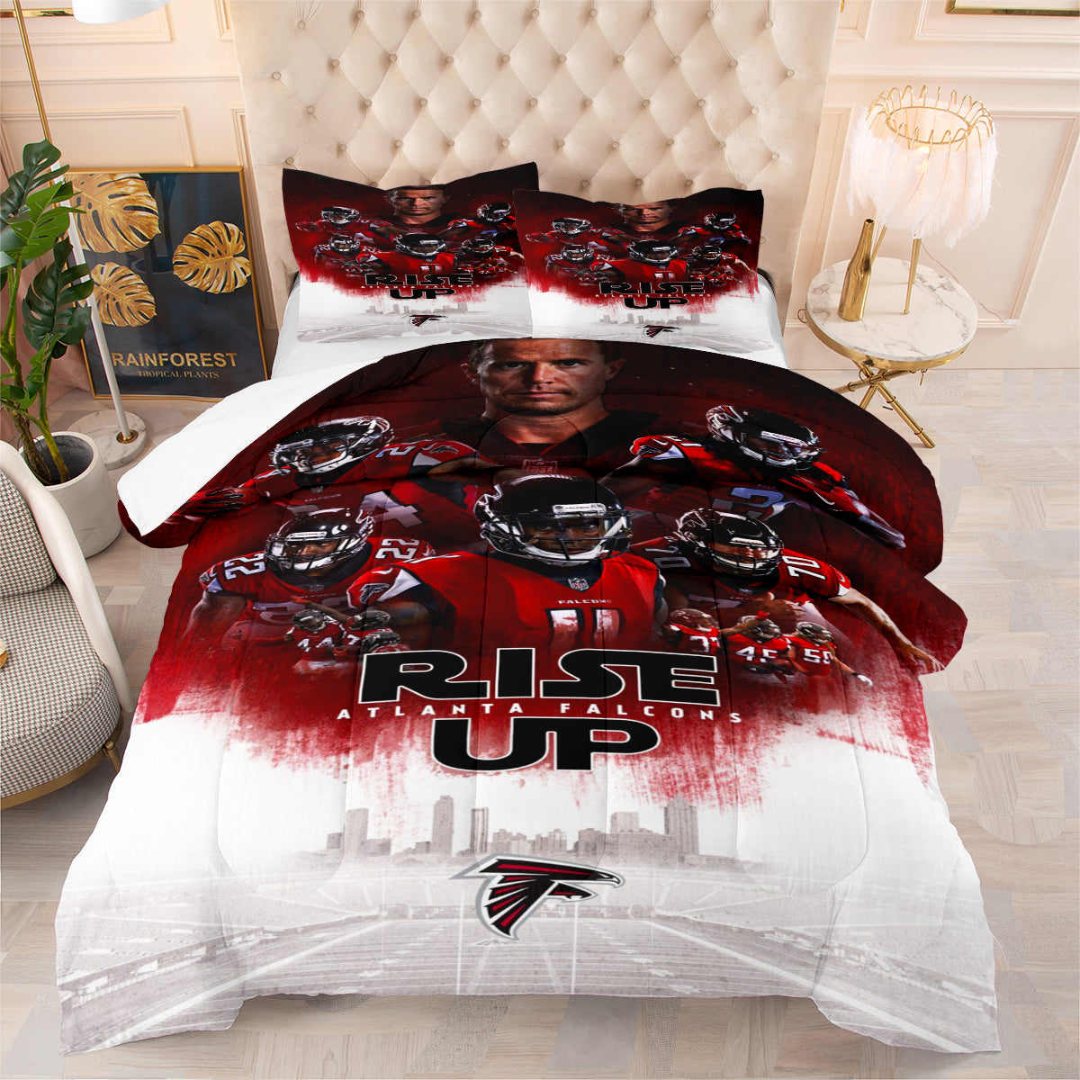 Atlanta Falcons Football Team Comforter Pillowcase Sets Blanket All Season Reversible Quilted Duvet